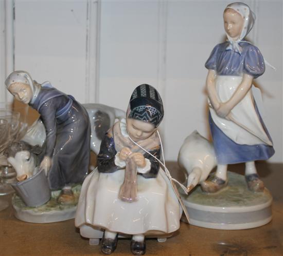 3 Royal Copenhagen figures